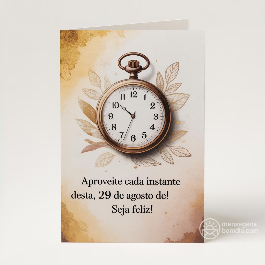 Aproveite cada instante desta , 29 de agosto de ! Seja feliz!