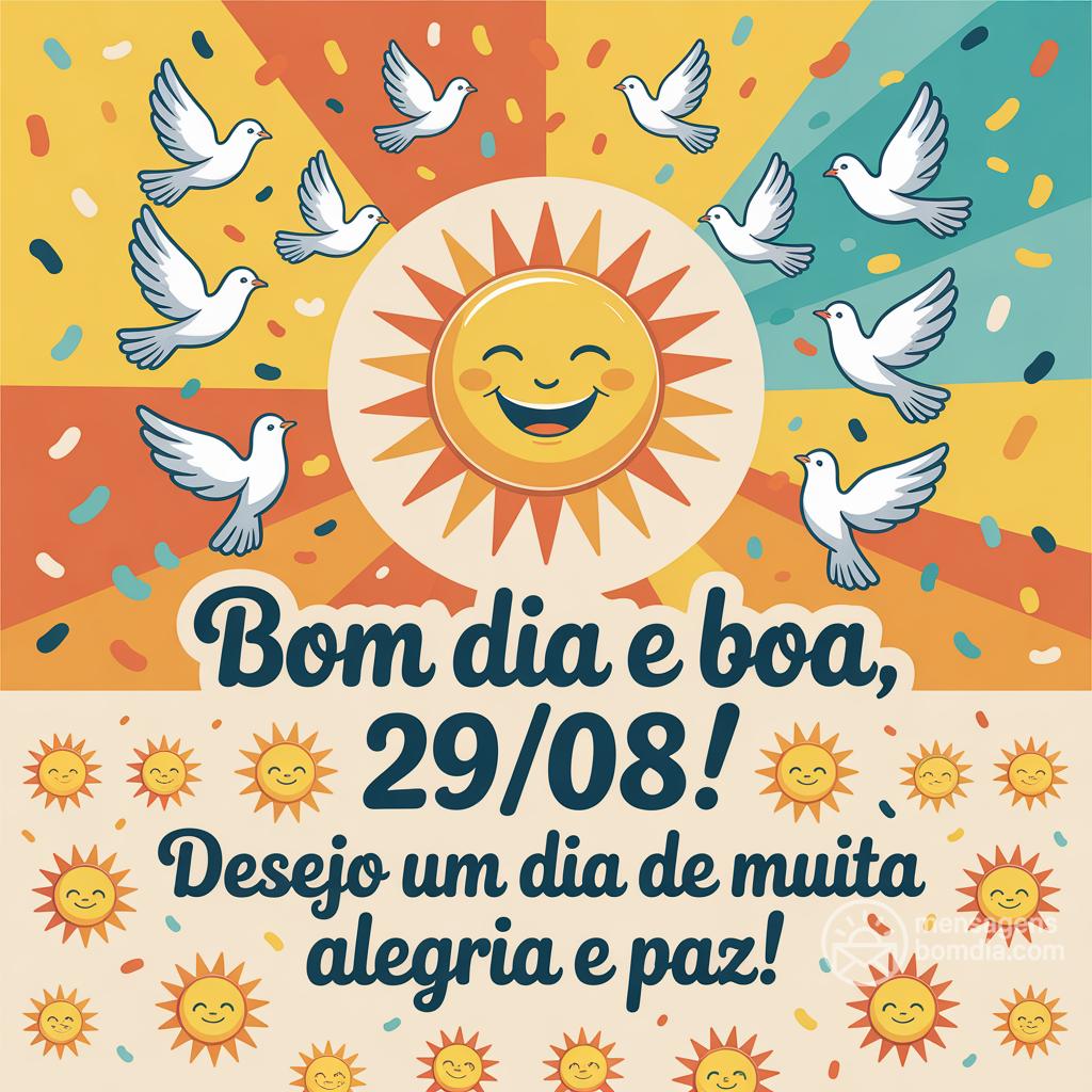 Bom dia e boa , 29/08/! Desejo um dia de muita alegria e paz!