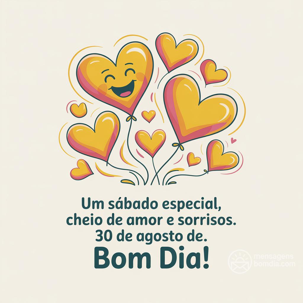 Um sábado especial, cheio de amor e sorrisos. 30 de agosto de . Bom dia!