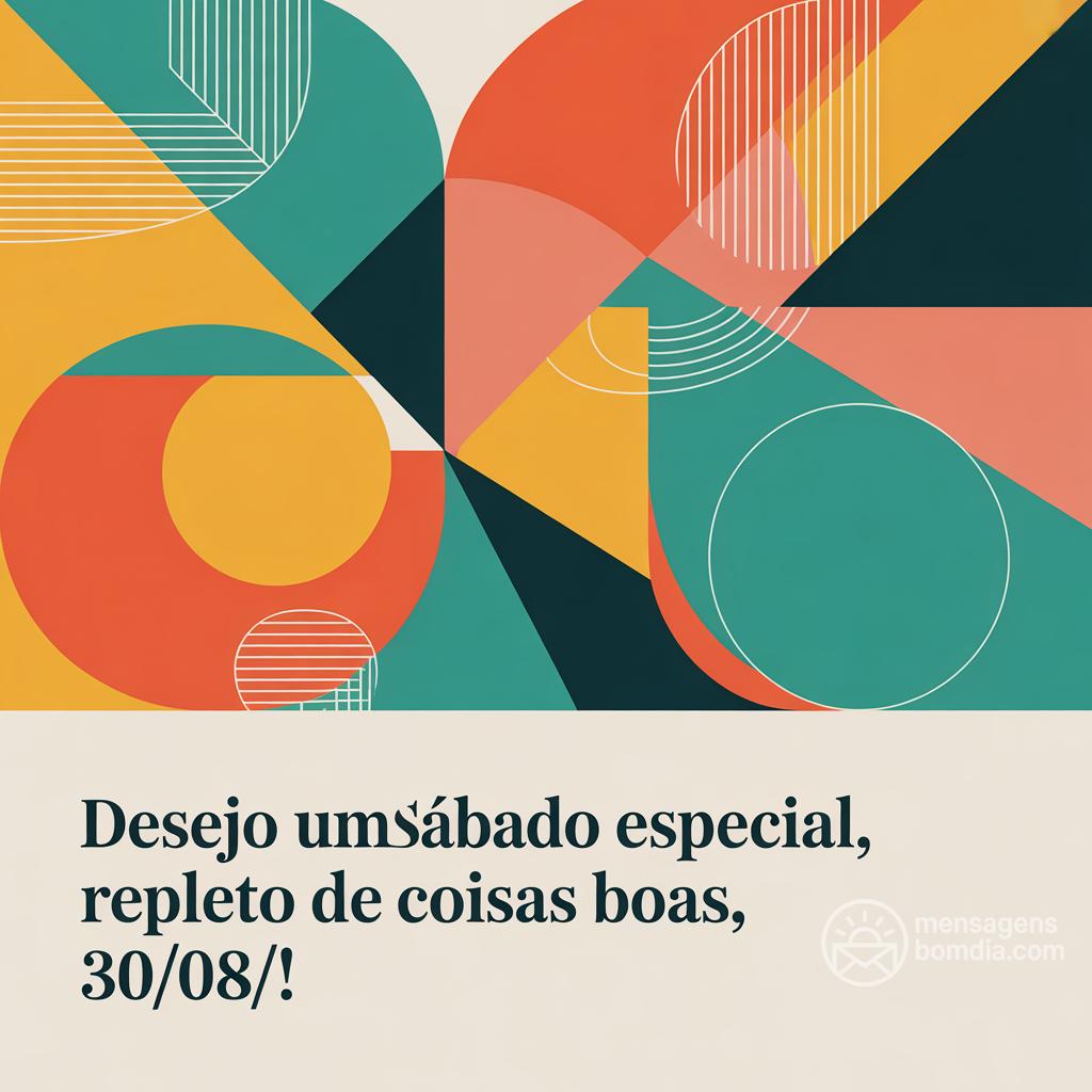 Desejo um sábado especial, repleto de coisas boas, 30/08/!