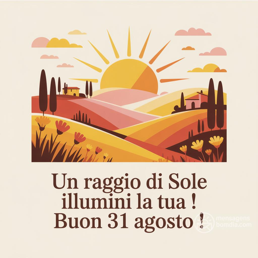 Un raggio di sole illumini la tua ! Buon 31 agosto !