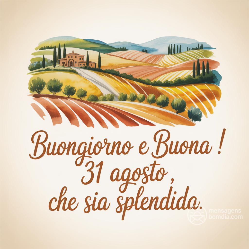Buongiorno e buona ! 31 agosto , che sia splendida.