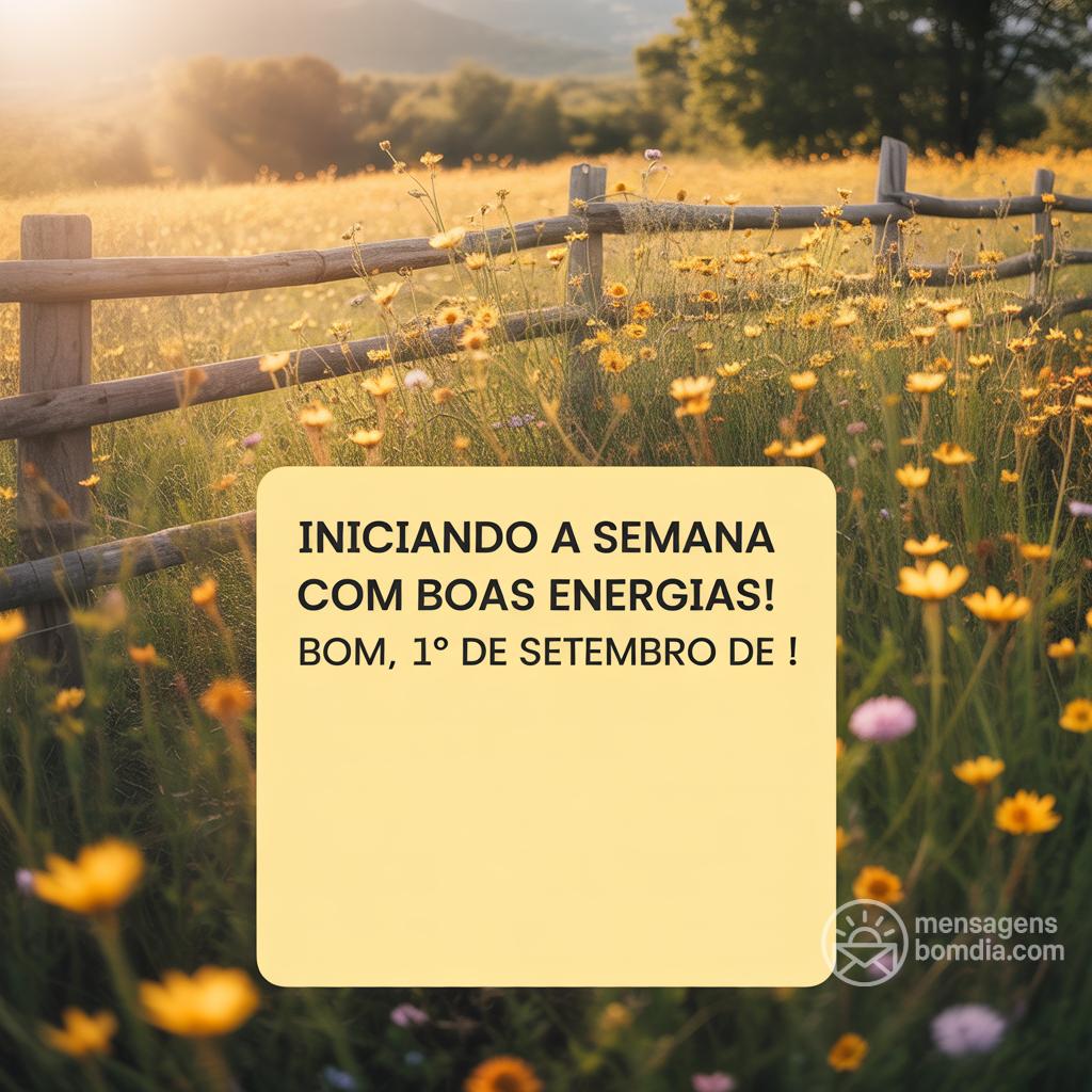 Iniciando a semana com boas energias! Bom , 1° de setembro de !}}