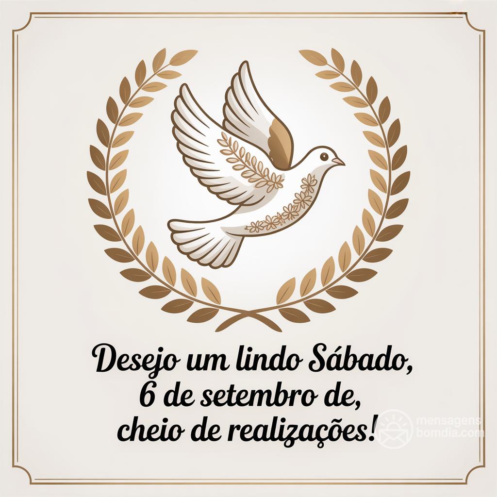 Desejo um lindo sábado, 6 de setembro de , cheio de realizações!