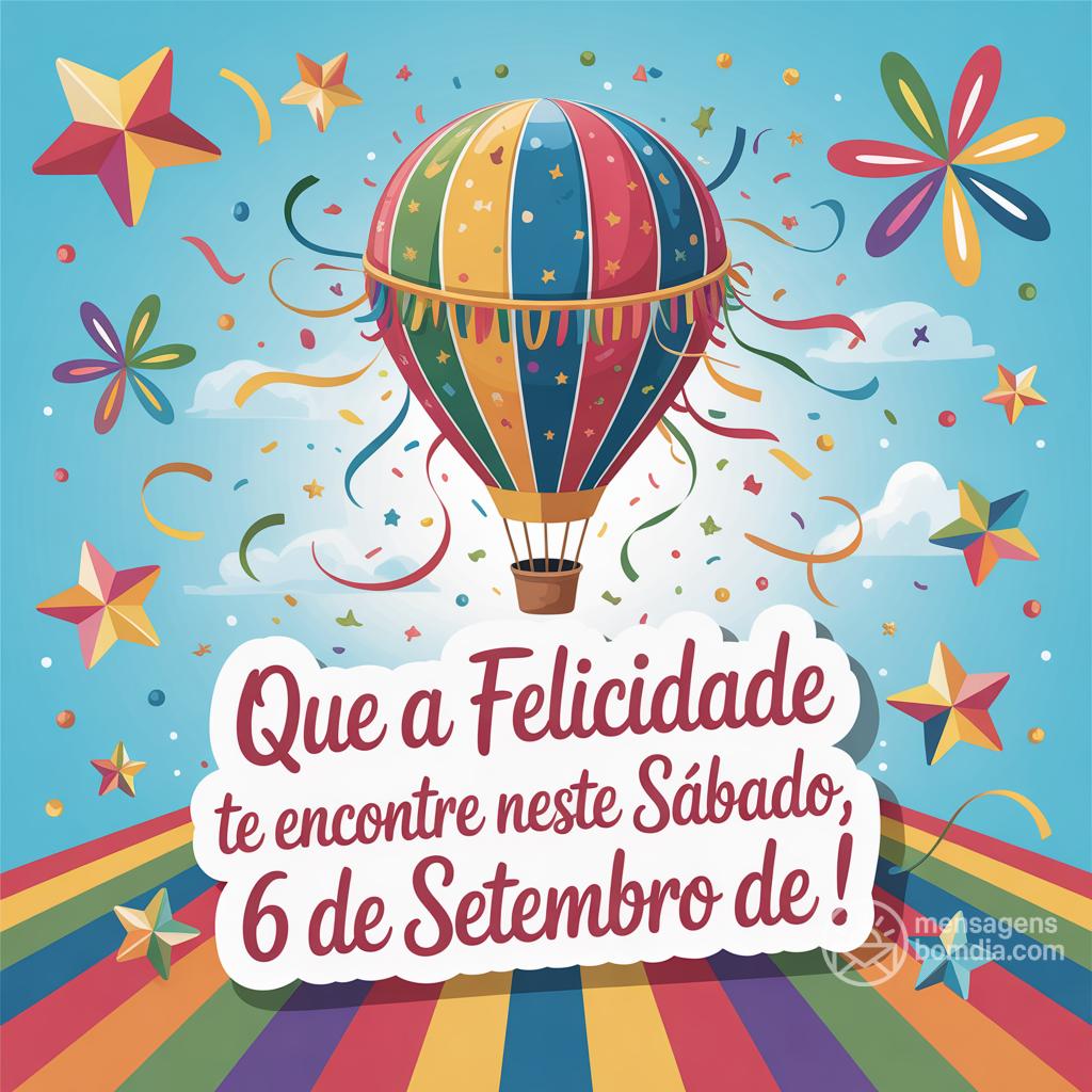 Que a felicidade te encontre neste sábado, 6 de setembro de !
