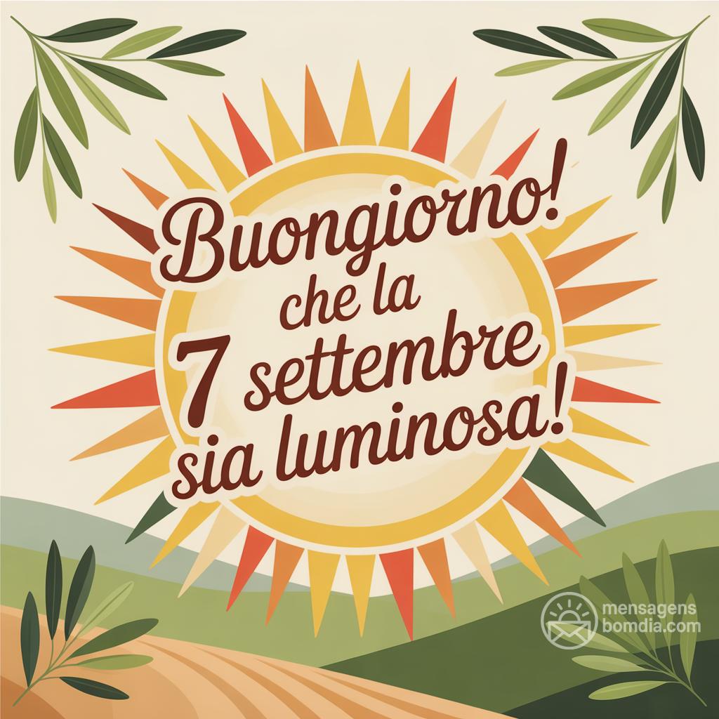 Buongiorno! Che la  7 settembre  sia luminosa!