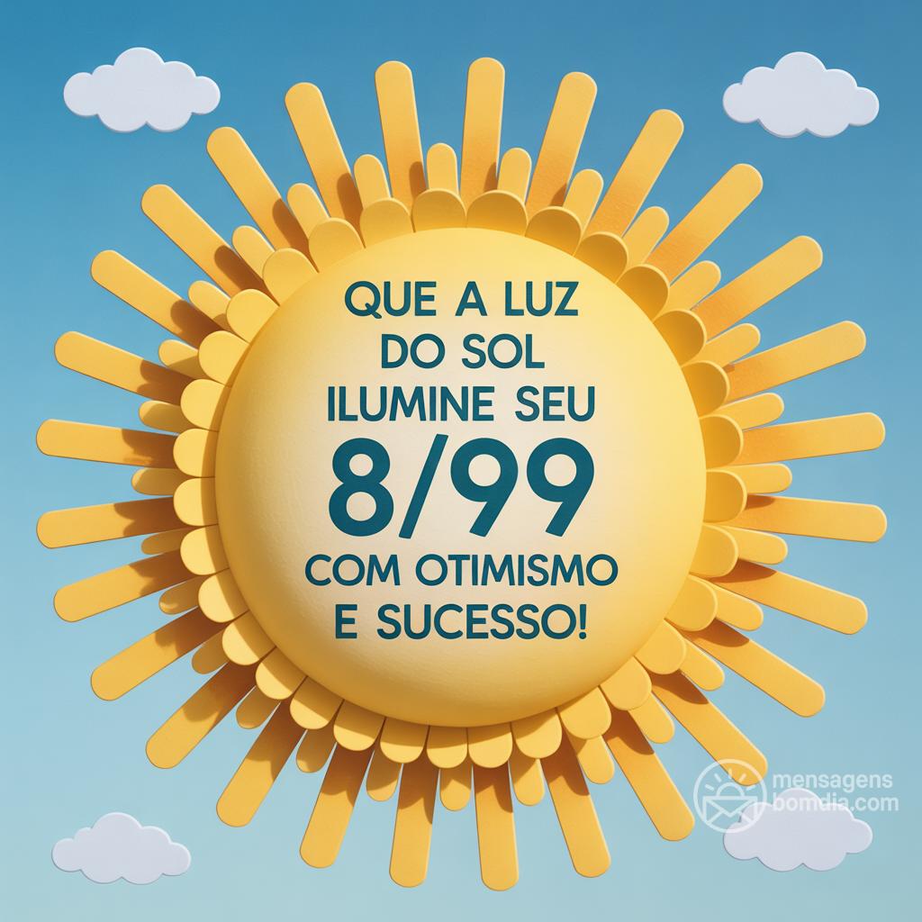 Que a luz do sol ilumine seu  8/9/ com otimismo e sucesso!
