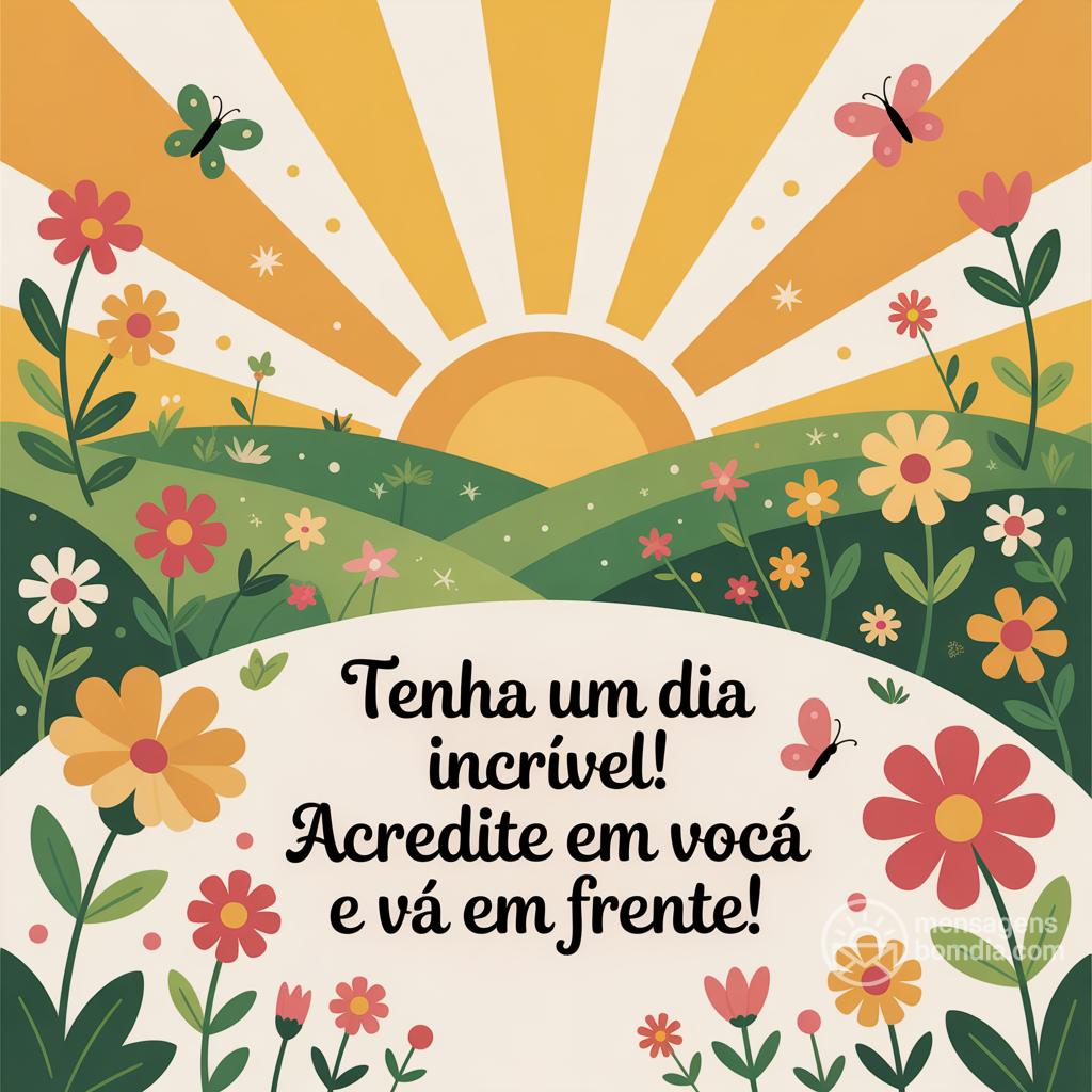 Tenha um dia incrível! Acredite em você e vá em frente!