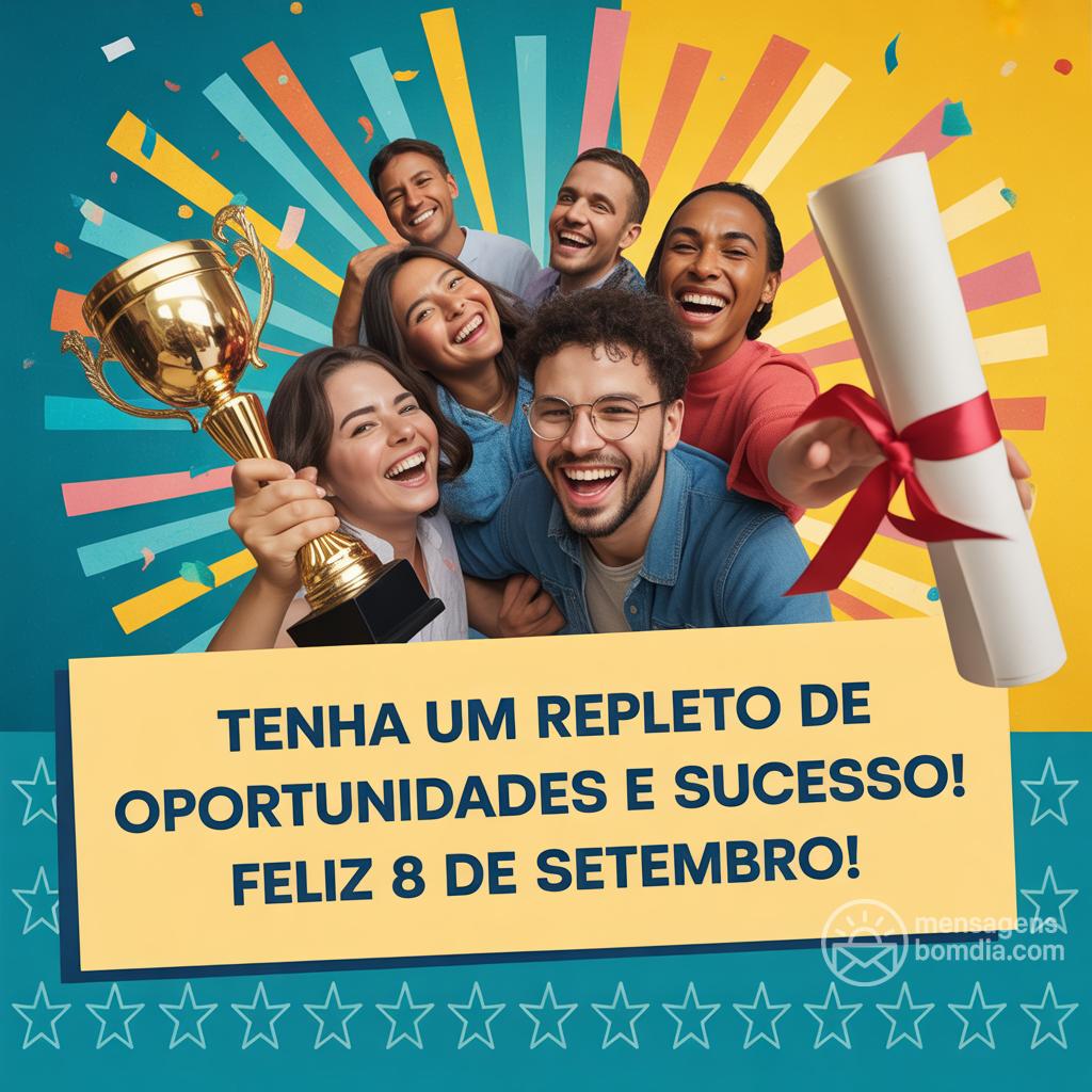 Tenha um  repleto de oportunidades e sucesso! Feliz 8 de setembro!