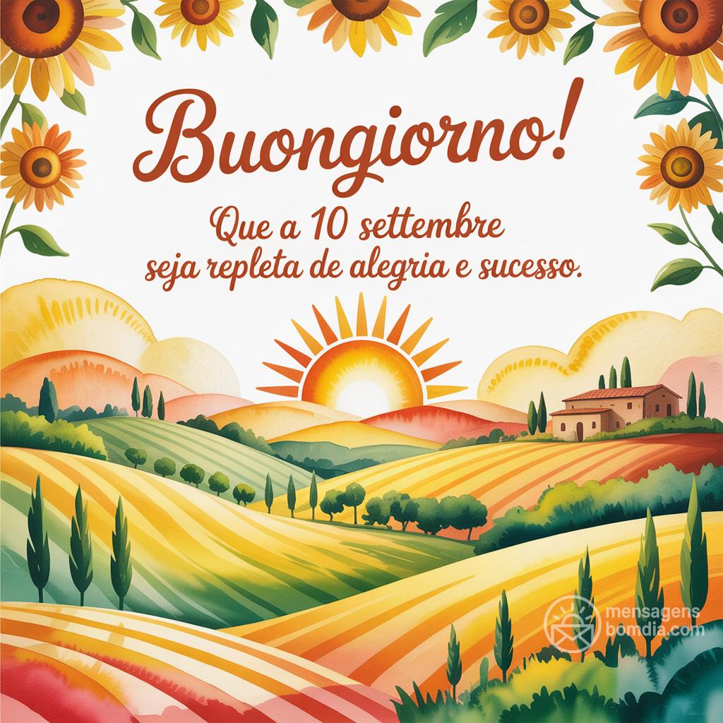 Buongiorno! Que a  10 settembre  seja repleta de alegria e sucesso.