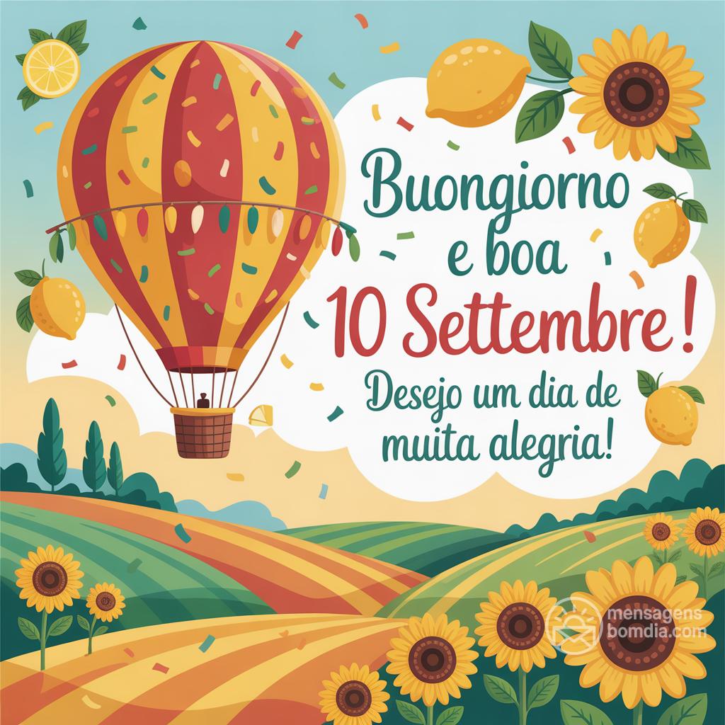 Buongiorno e boa  10 settembre ! Desejo um dia de muita alegria!