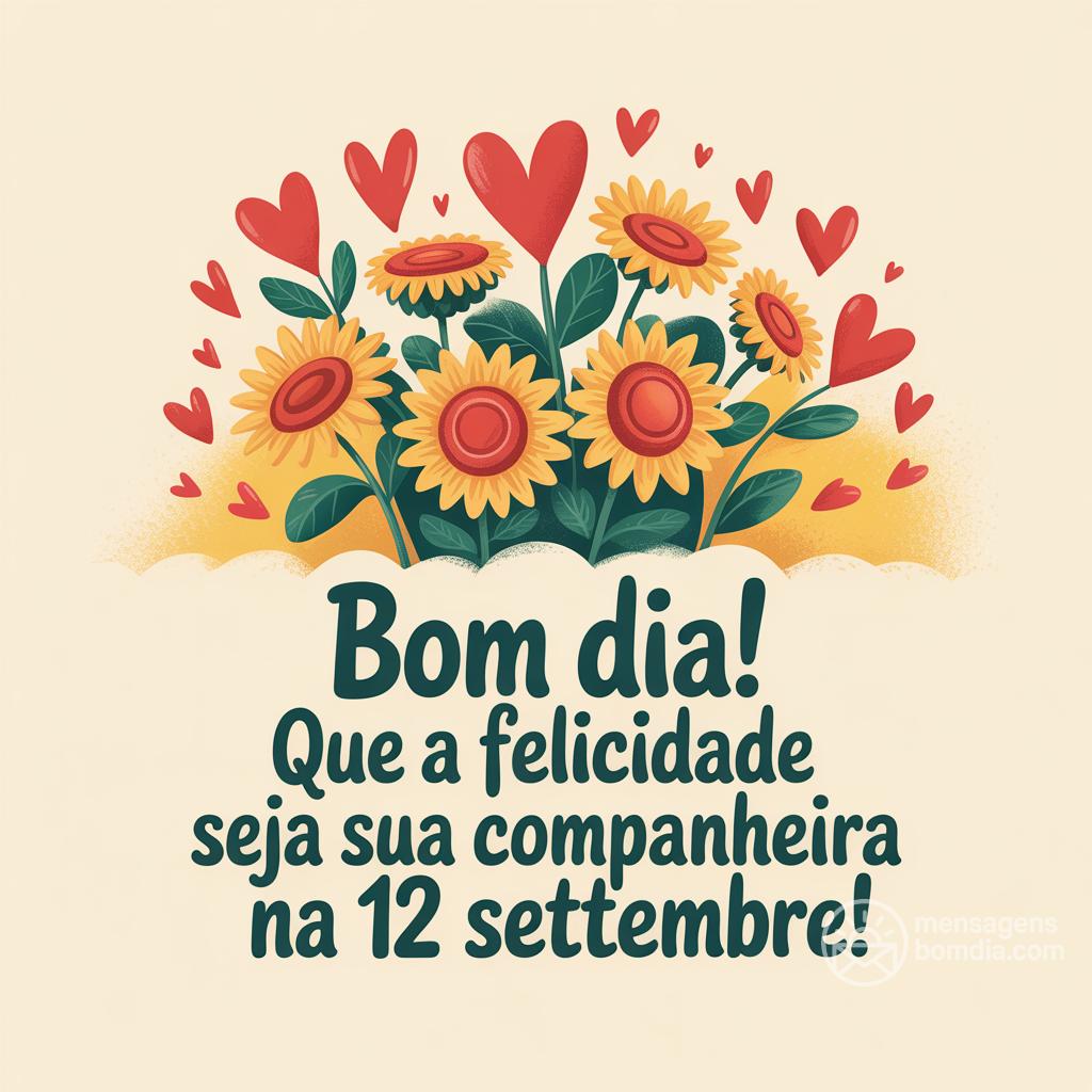Bom dia! Que a felicidade seja sua companheira na  12 settembre!