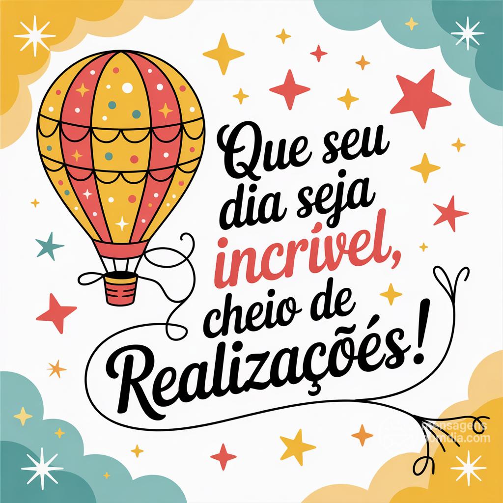 Que seu dia seja incrível, cheio de realizações!