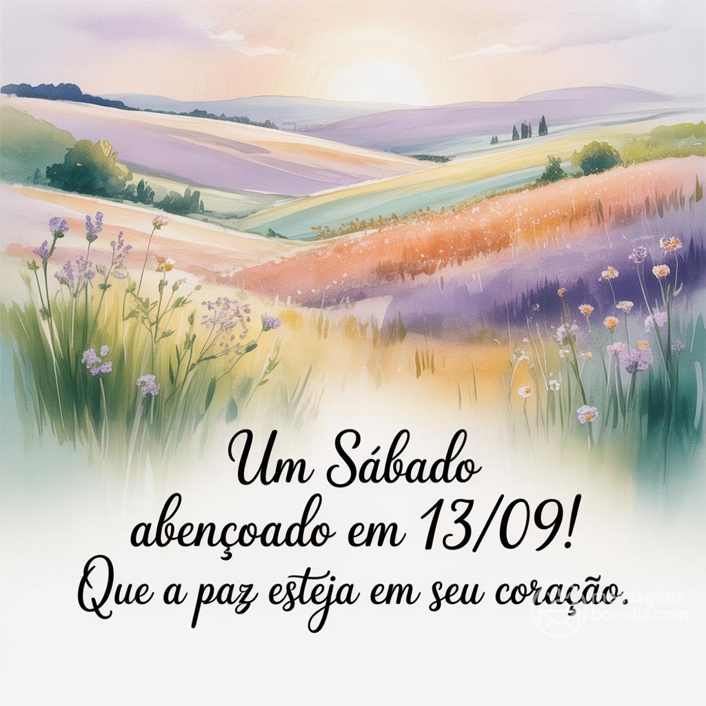 Um sábado abençoado em 13/09/! Que a paz esteja em seu coração.