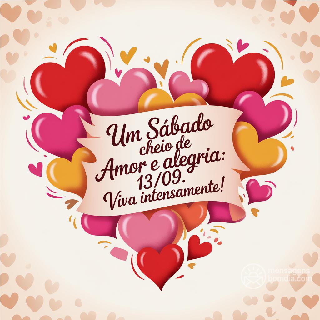 Um sábado cheio de amor e alegria: 13/09/. Viva intensamente!
