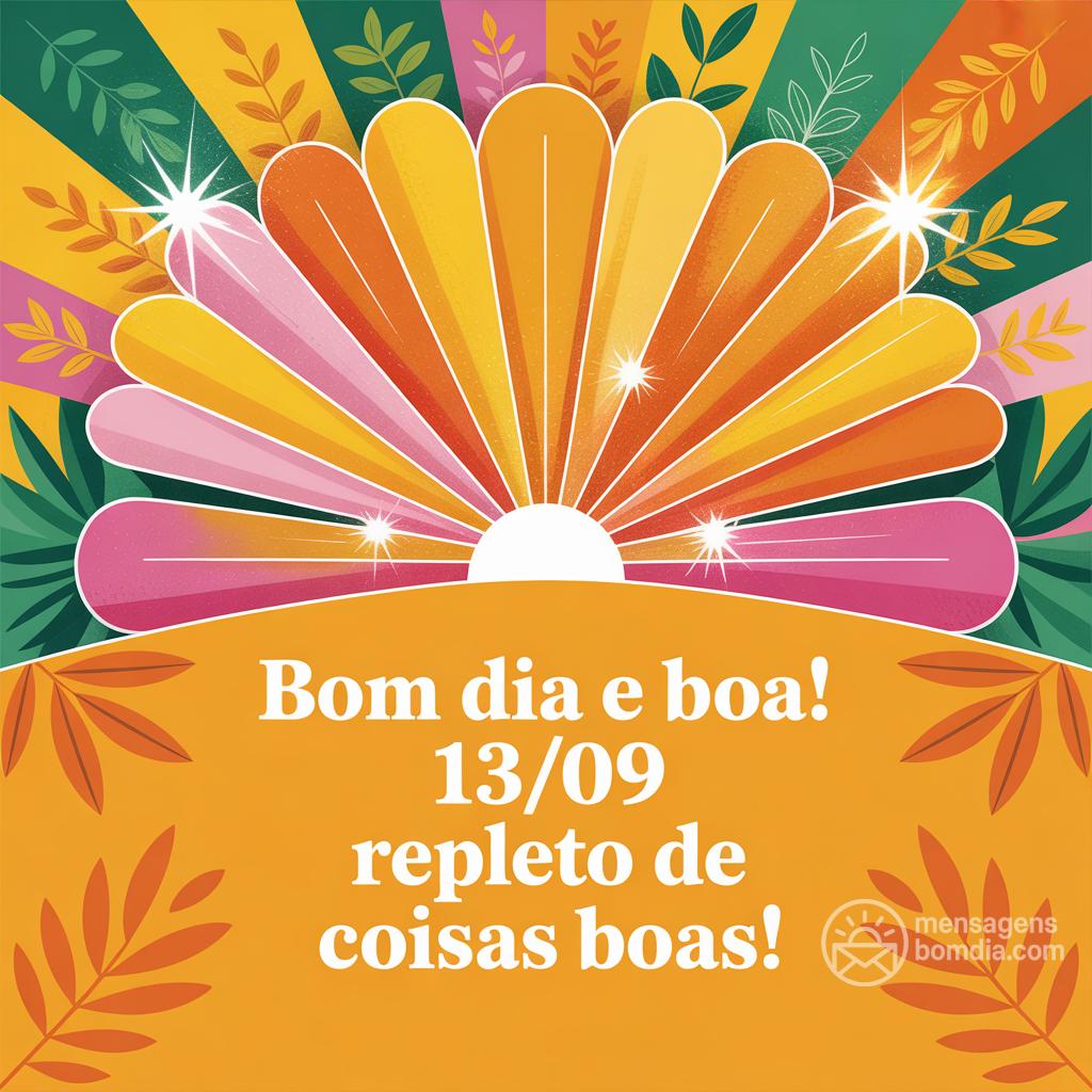 Bom dia e boa ! 13/09/ repleto de coisas boas!