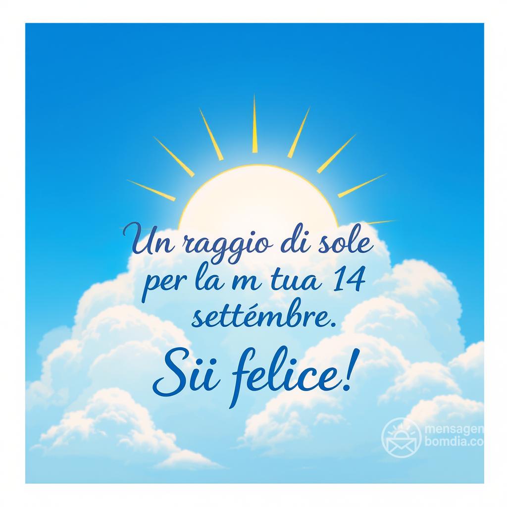 Un raggio di sole per la tua  14 settembre . Sii felice!