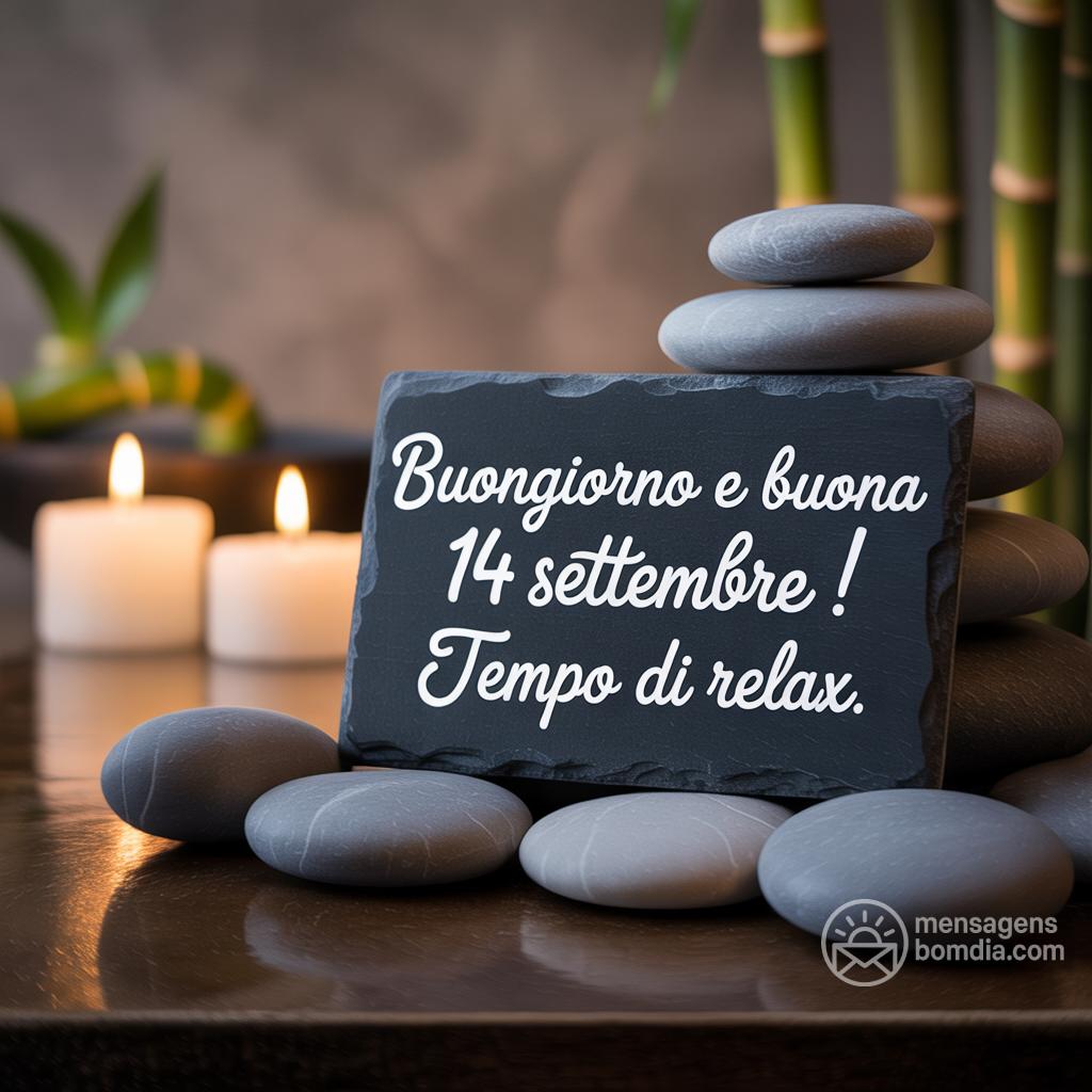 Buongiorno e buona  14 settembre ! Tempo di relax.