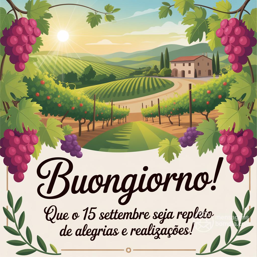 Buongiorno! Que o 15 settembre seja repleto de alegrias e realizações!
