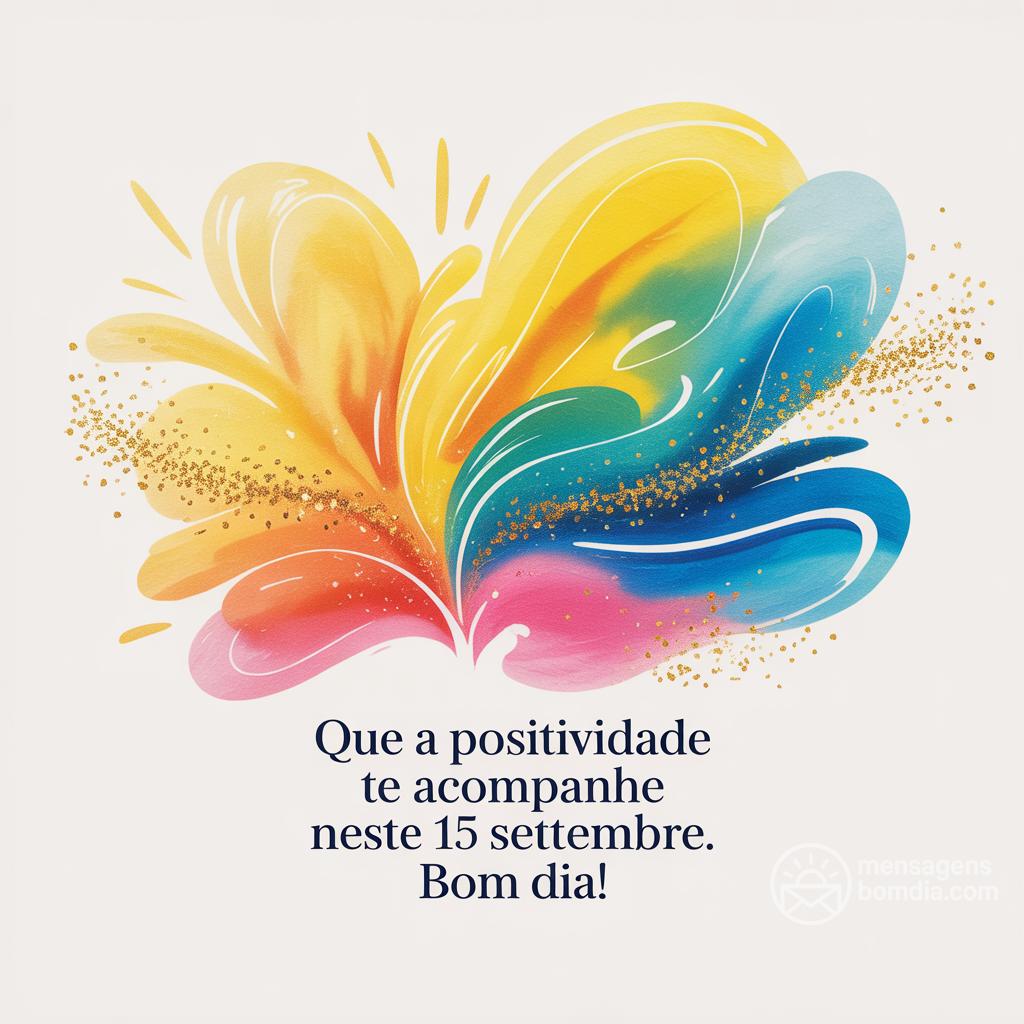 Que a positividade te acompanhe neste 15 settembre. Bom dia!