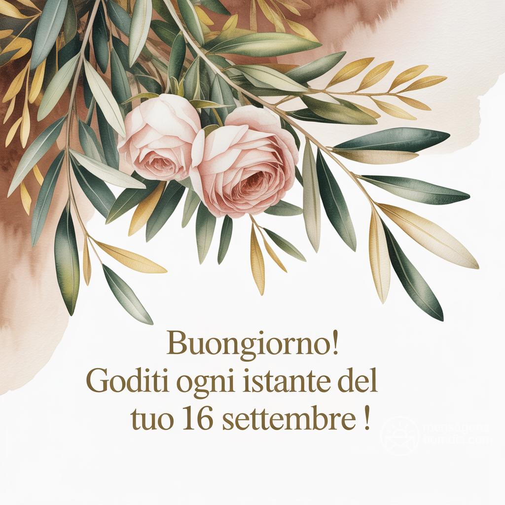 Buongiorno! Goditi ogni istante del tuo  16 settembre !