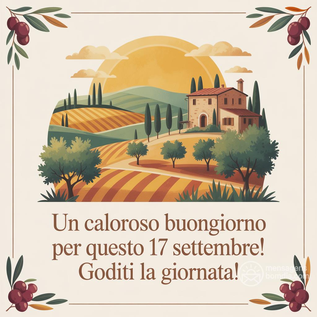 Un caloroso buongiorno per questo  17 Settembre! Goditi la giornata!