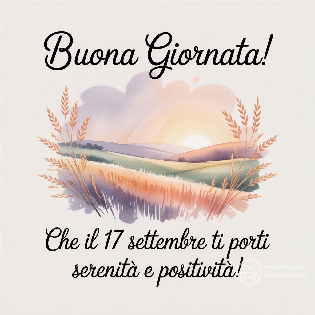 Che il  17 Settembre  ti porti serenità e positività! Buona giornata!
