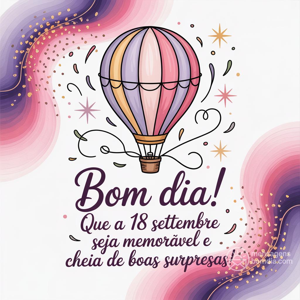 Bom dia! Que a  18 settembre  seja memorável e cheia de boas surpresas!