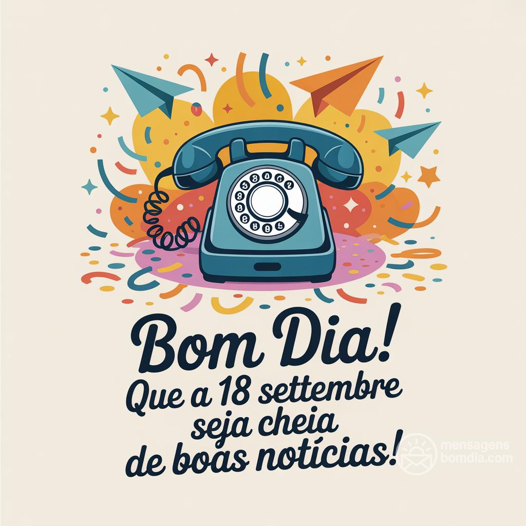 Bom dia! Que a  18 settembre  seja cheia de boas notícias!